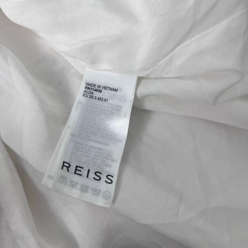 REISS Alda Plunge Neck Midi Dress Ivory Size US 8 - Picture 5 of 9